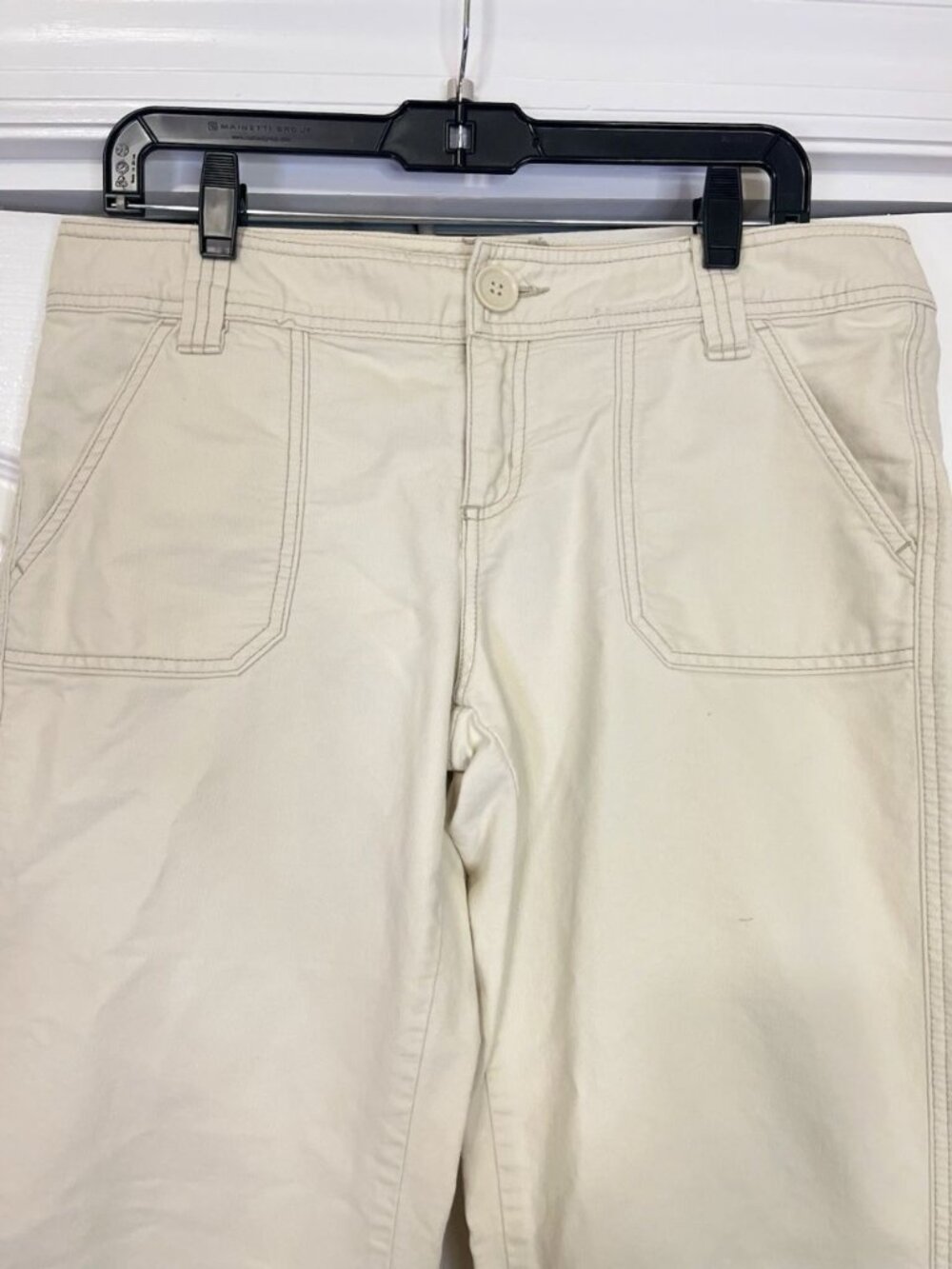 Vintage Aeropostale Low Rise Flare Beige Pants Essentials Sz 9/10 Stretch Y2k - Picture 3 of 9